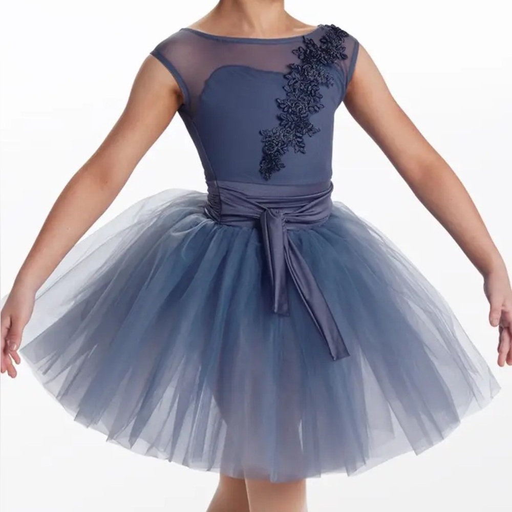 Weissman A Thousand Miles Mock Neck Mesh Tulle Dress size Medium Adult Ballet